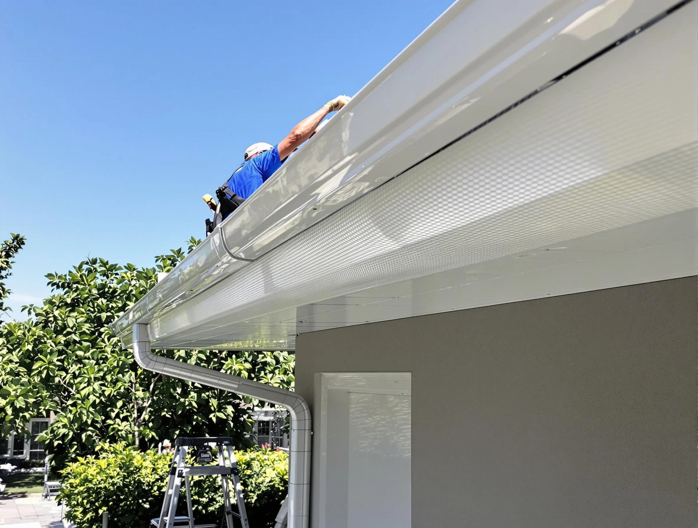 Debris-free gutter guard system by North Ridgeville Roofing Company in North Ridgeville, OH