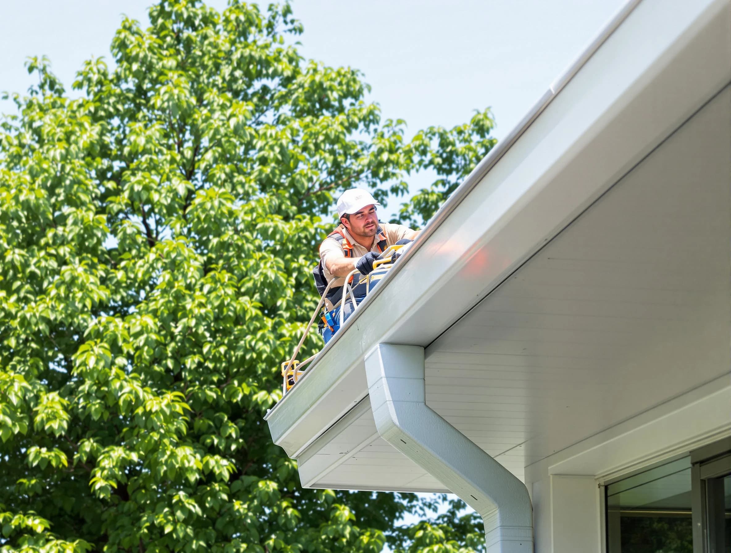 North Ridgeville Roofing Company expert examining roof shingles in North Ridgeville, OH