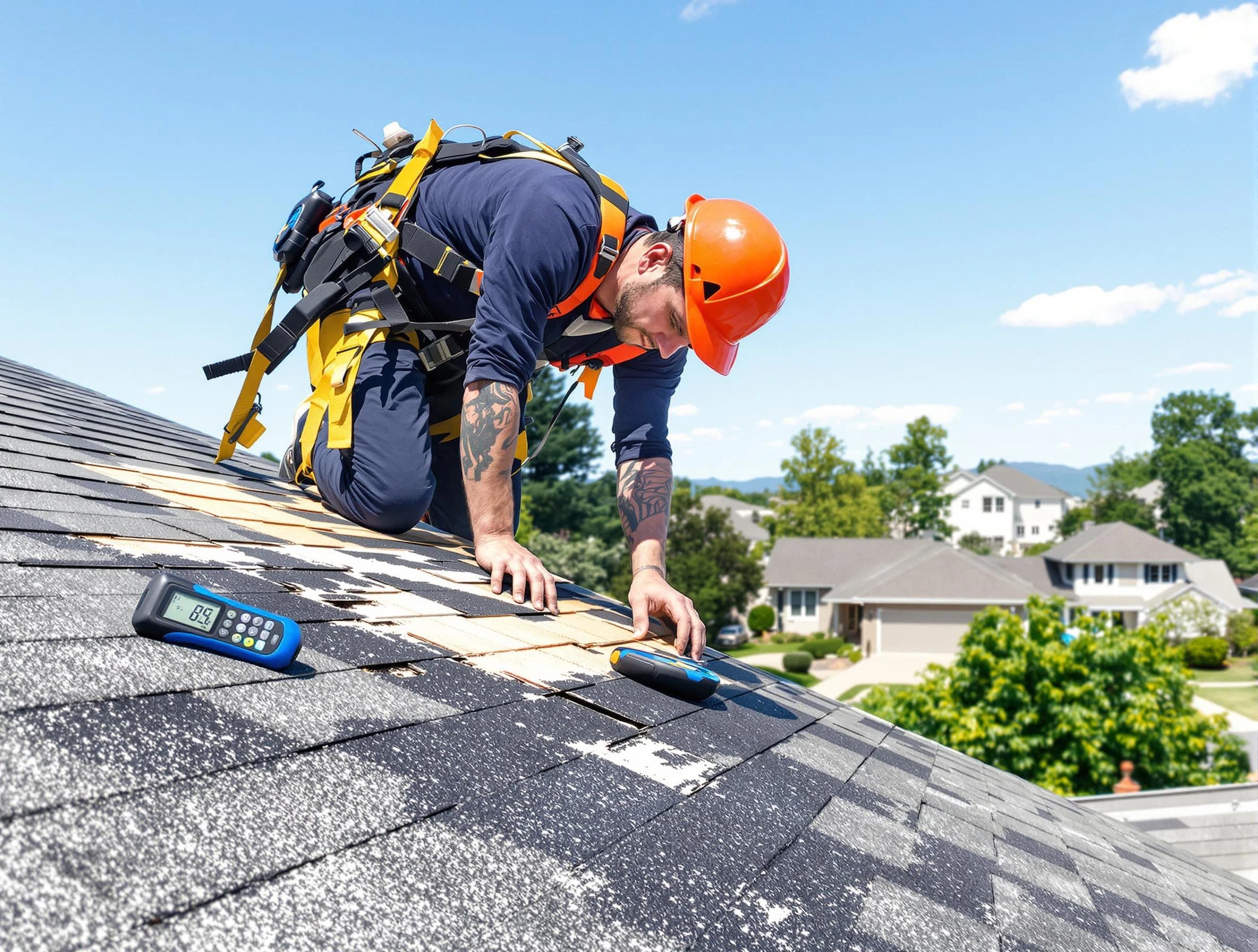 North Ridgeville Roofing Company professional performing roof repairs in North Ridgeville, OH