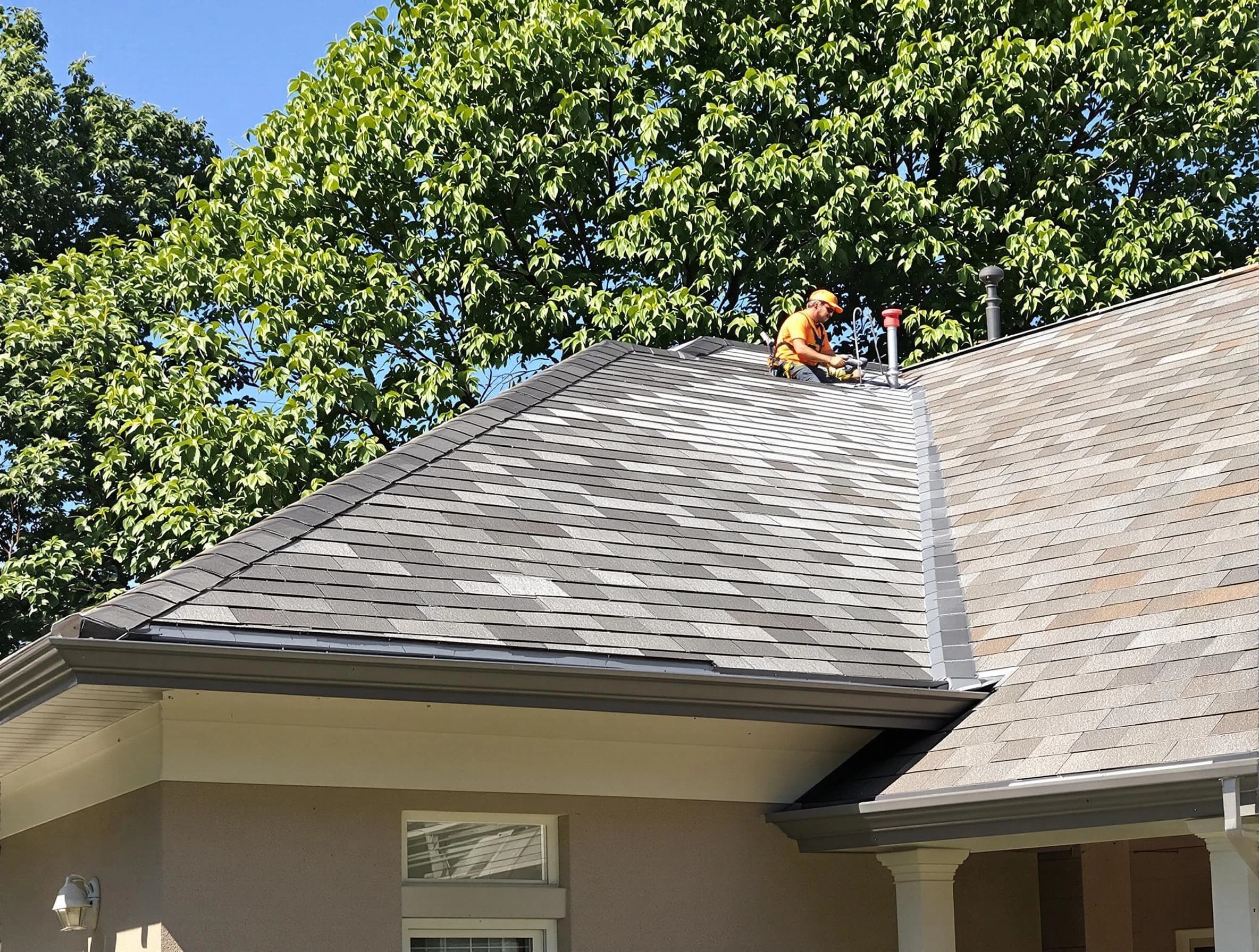 Newly completed shingle roofing by North Ridgeville Roofing Company in North Ridgeville, OH